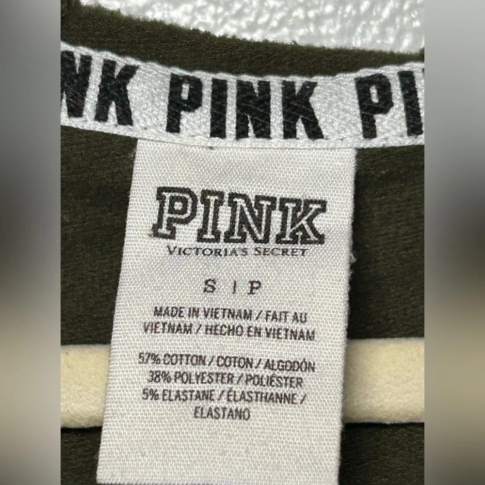 PINK Victoria's Secret Olive Green Zip-Up Hoodie - Picture 5 of 6